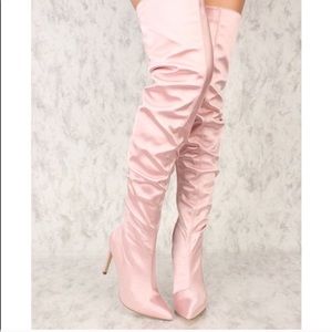 Cape Robbins Silk Knee High Boots